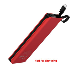 HOCO Power Bank 10000mAh Portable Fast Charging Cable Micro USB Type C Powerbank for iPhone X 8 Samsung External Battery Charger
