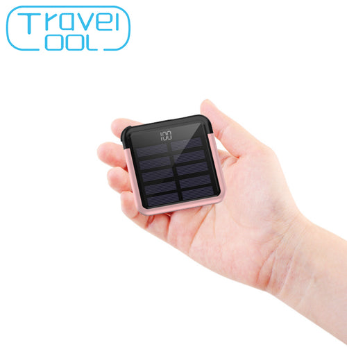 Travelcool SolarPower Bank 5000mAh Digital Display Solar Battery Pack Mini Power Bank Powerbank Usb Type-c Solar Powerbank Cable