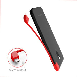 Yoobao 10000mAh Built-in Cable Power Bank Dual USB Input External Battery Ultra Thin Portable Charger for Xiaomi huawei  iponeX