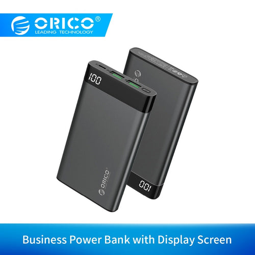 ORICO 10000mah Power Bank with LCD Display Screen Dual Output Portable External Battery Charge for Xiaomi Mobile Phone Tablet