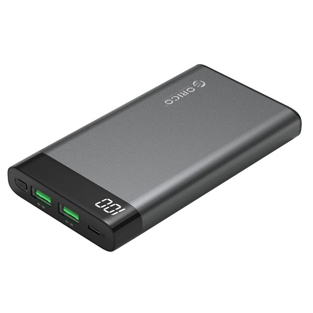 ORICO 10000mah Power Bank with LCD Display Screen Dual Output Portable External Battery Charge for Xiaomi Mobile Phone Tablet