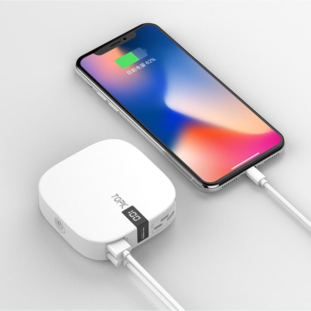 TOPK 10000mAh Power Bank Dual USB Mini Portable Mobile Phone External Battery Powerbank for iPhone Samsung Xiaomi