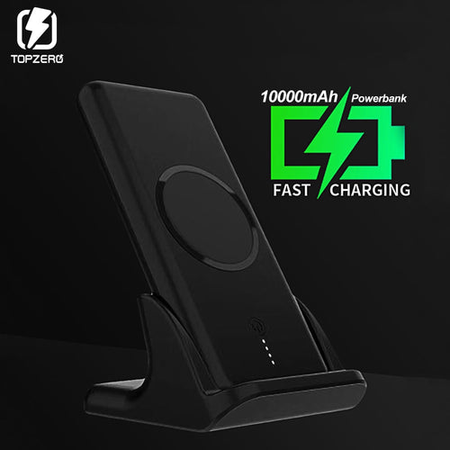 10000mAh QI Fast Wireless Charger Power Bank For iPhone XR XS Max Xiaomi Samsung Moblie Phone PowerBank With Charger Base Stand