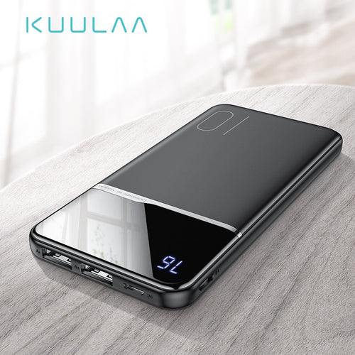 KUULAA Power Bank 10000mAh Portable Charging Powerbank 10000 mAh Dual USB Slim External Battery Charger For Xiaomi Mi 9 8 iPhone