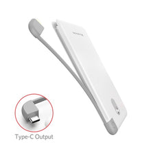 Load image into Gallery viewer, Yoobao S5K 5000mAh Built-in Cable Power Bank External Battery Ultra Thin Portable Charger for Mobile Phone Powerbank Samsung