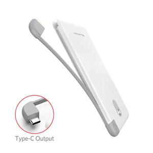 Yoobao S5K 5000mAh Built-in Cable Power Bank External Battery Ultra Thin Portable Charger for Mobile Phone Powerbank Samsung