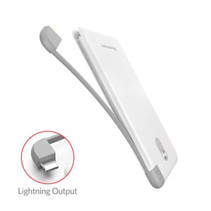 Yoobao S5K 5000mAh Built-in Cable Power Bank External Battery Ultra Thin Portable Charger for Mobile Phone Powerbank Samsung